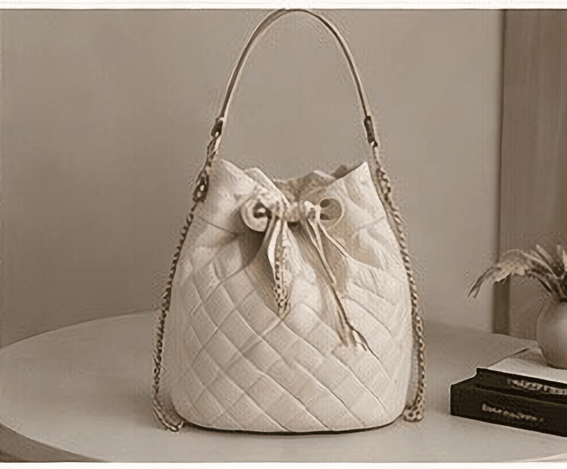 キルティングバケツバッグ（アイボリー）