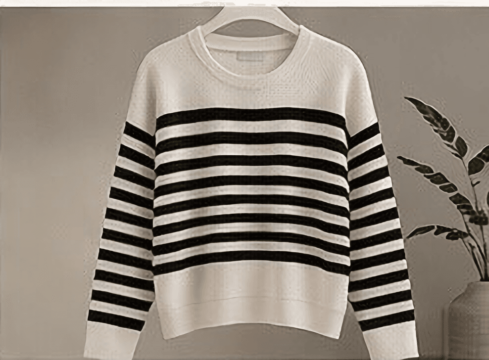 ボーダーニット（アイボリー×ブラック）