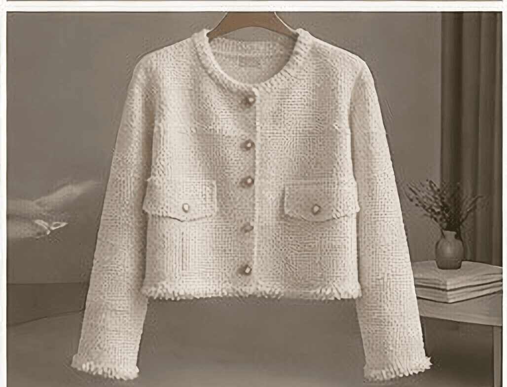 ツイードクロップドジャケット（アイボリー）